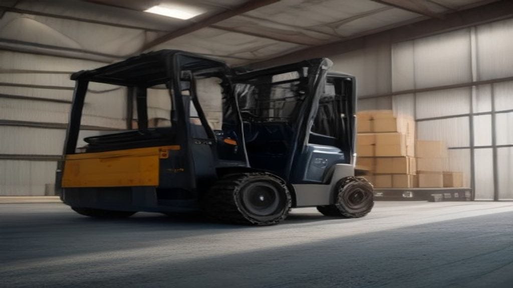 Forklift beroperasi di gudang Lampung menampilkan kapasitas angkat tinggi dan efisiensi kerja.
