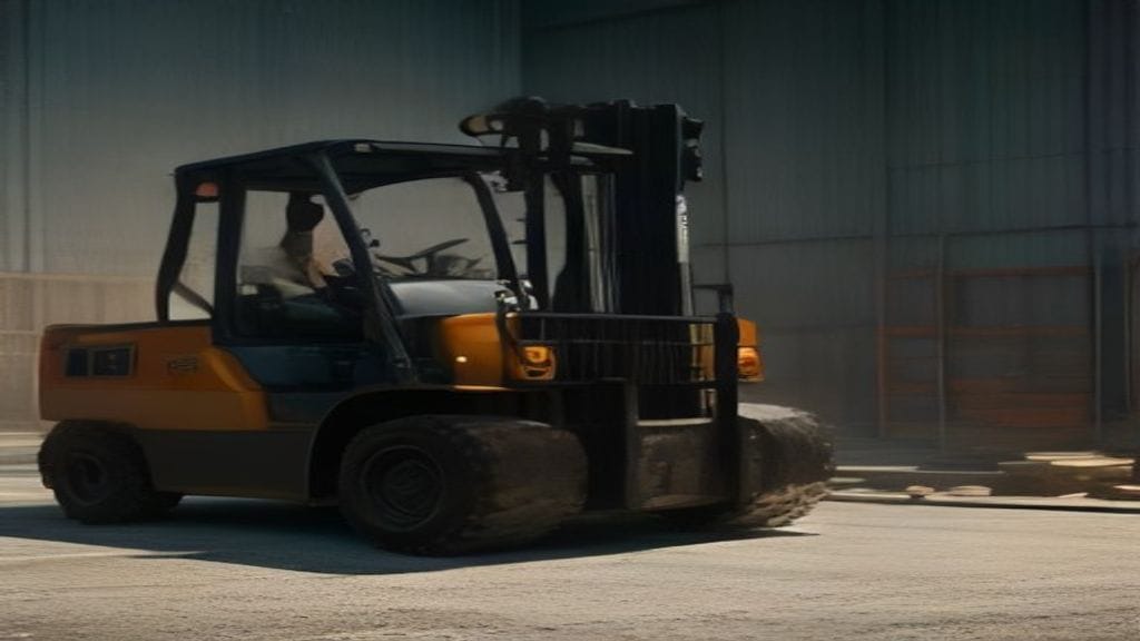Gambar forklift modern di lokasi proyek Mesuji, layanan sewa forklift terpercaya untuk efisiensi angkut material