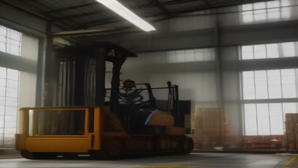 Gambar forklift modern sedang disewa di Pringsewu, layanan penyewaan forklift cepat dan terpercaya